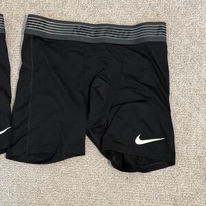 Nike Black and Gray Compression Shorts